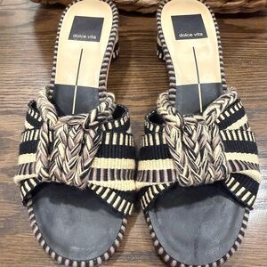 Worn once: Dolce Vita Black and Tan Braided Sandals